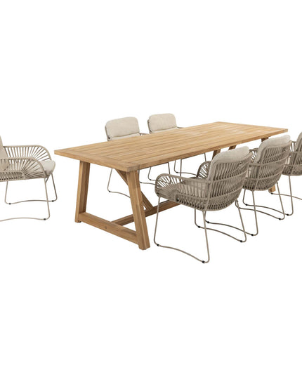 4 Seasons Outdoor Murcia Dining Latte + Taste 4SO Noah Teak Tabelle 260 cm