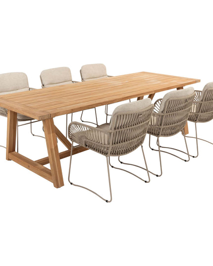 4 Seasons Outdoor Murcia Dining Latte + Taste 4SO Noah Teak Tabelle 260 cm