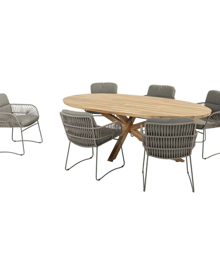 4 Seasons Outdoor Murcia Dining Olive + Taste 4SO Prado Teak Tisch Oval 240 cm