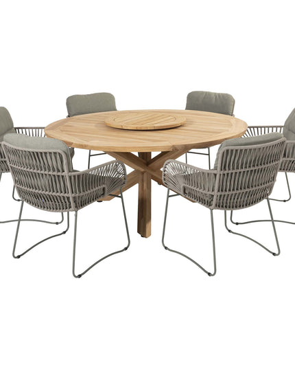 4 Seasons Outdoor Murcia Dining Olive + Taste 4SO Prado Teak Tabelle 160 Ø CM