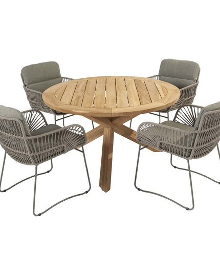 4 Seasons Outdoor Murcia Dining Olive + Taste 4SO Prado Teak Tabelle 130 Ø CM