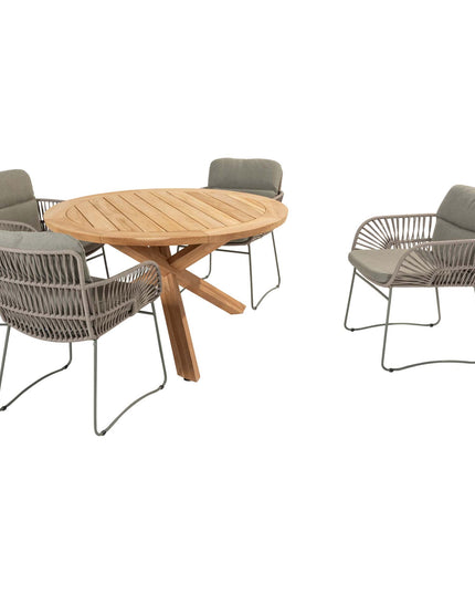 4 Seasons Outdoor Murcia Dining Olive + Taste 4SO Prado Teak Tabelle 130 Ø CM