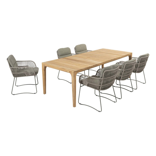 4 Seasons Outdoor Murcia Dining Olive + Taste 4SO Liam Teak Tabelle 240 cm