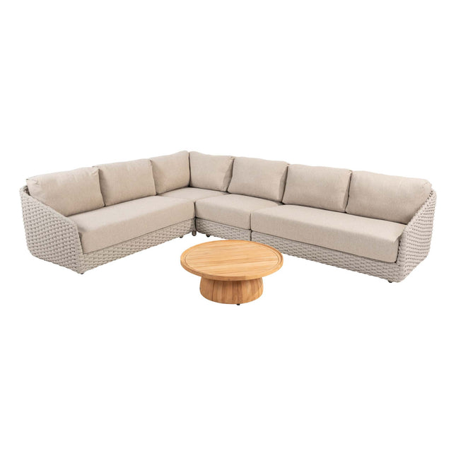 4 Seasons Outdoor Casanova loungeset + center + Pablo salontafel 80 Ø cm