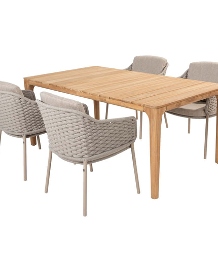 4 Seasons Outdoor Eros Dining + Geschmack 4SO Liam Teak Tabelle 180 cm