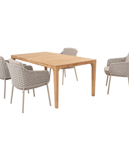 4 Seasons Outdoor Eros Dining + Geschmack 4SO Liam Teak Tabelle 180 cm
