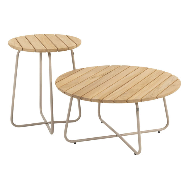 4 Seasons Outdoor Verdi bijzettafel teak 45 cm. Ø (H 55) latte