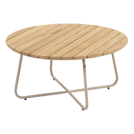 4 Seasons Outdoor Verdi salontafel teak 73 cm. Ø  (H 35) latte