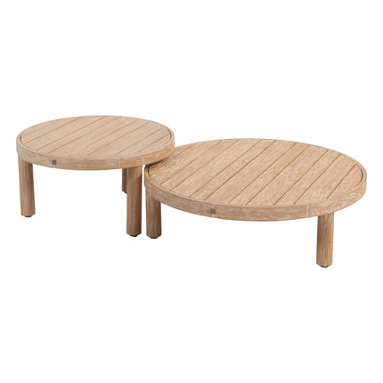 4 Seasons Outdoor Sem salontafel brushed teak 80 cm. Ø (H 25)