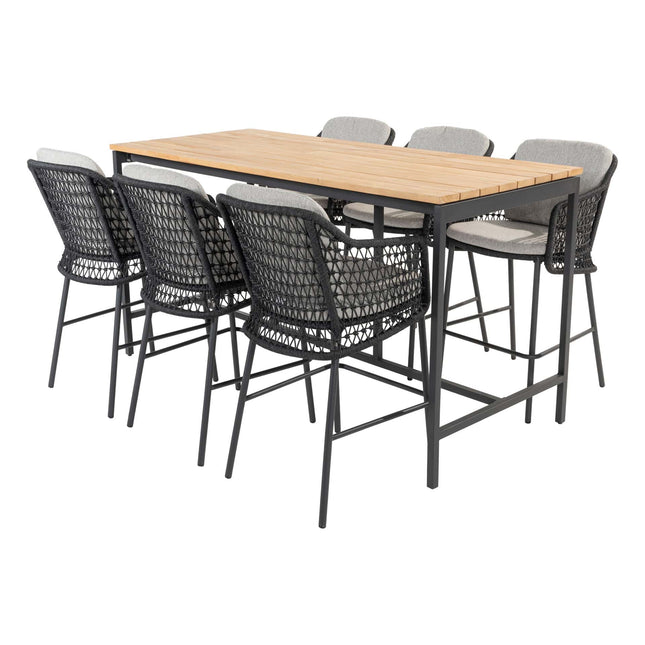 4 Seasons Outdoor Tramonti barstoel + Taste 4SO Taverne bartafel teak 200 cm