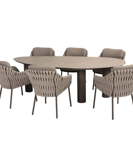 4 Seasons Outdoor Montera Dining + Arizona Tisch Keramikblatt Kieselform