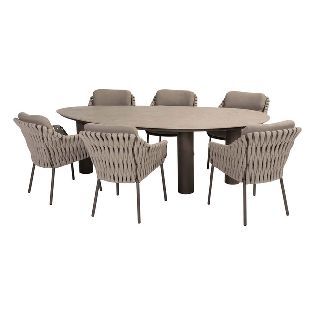 4 Seasons Outdoor Montera Dining + Arizona Tisch Keramikblatt Kieselform