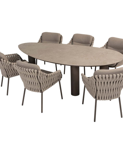 4 Seasons Outdoor Montera Dining + Arizona Tisch Keramikblatt Kieselform
