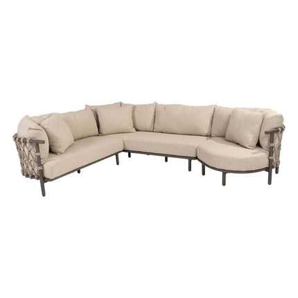 4 Seasons Outdoor Ezra loungeset + Boaz salontafel 80 Ø cm terre