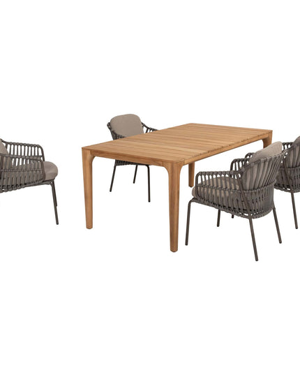 4 Seasons Outdoor Capalbio Essstuhl + Geschmack 4SO Liam Esstisch Teak 180 cm