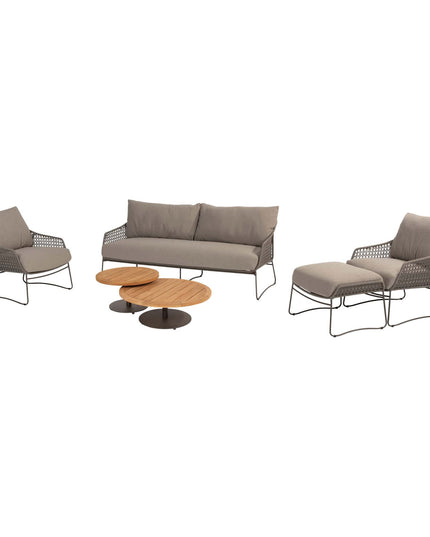 4 Seasons Outdoor Moretti Lounge Set + Boaz Couchtisch 80 Ø cm terre