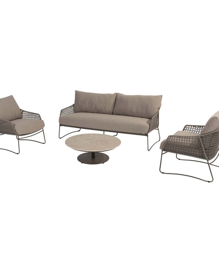 4 Seasons Outdoor Moretti Lounge Set + Boaz Couchtisch 80 Ø cm terre