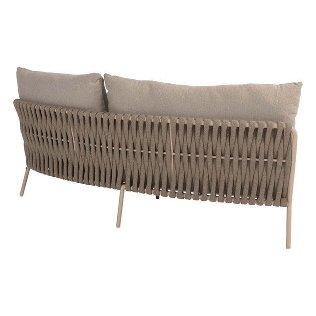 4 Seasons Outdoor Comino loungebank + Volta bijzettafel 45 Ø cm latte