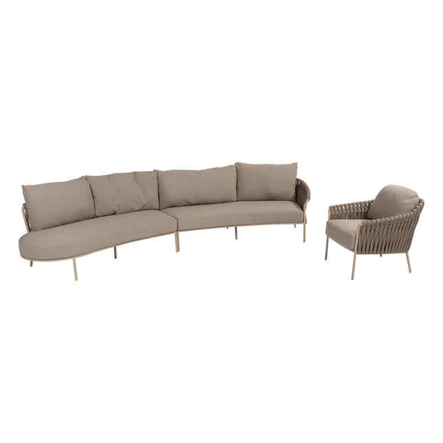 4 Seasons Outdoor Comino loungebank + low dining stoel