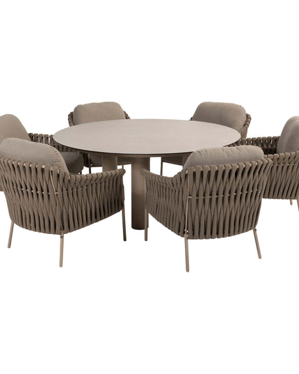 4 Seasons Outdoor Tuinset Comino low dining stoel + Taste 4SO Donato low dining tafel latte 160 cm Ø