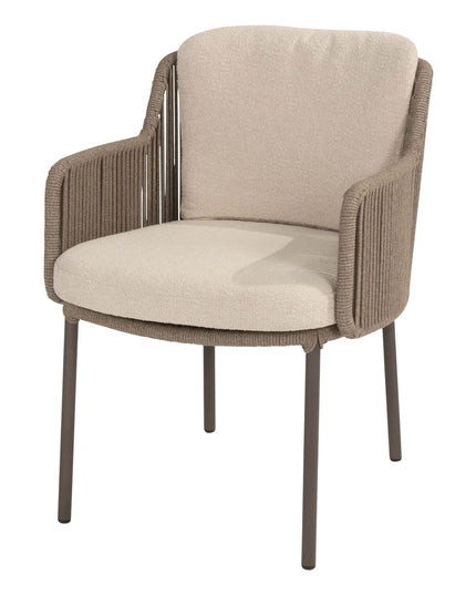 4 Seasons Outdoor Bernini Essstuhl + Geschmack 4SO Korsica Tisch Kieselform Teak 240 cm