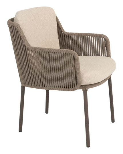 4 Seasons Outdoor Bernini Essstuhl + Geschmack 4SO Korsica Tisch Kieselform Teak 240 cm
