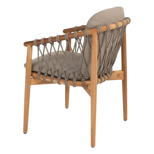 4 Seasons Outdoor Nora Essstuhl + Geschmack 4SO Prado Teaktisch 130 Ø CM Teak -Basis