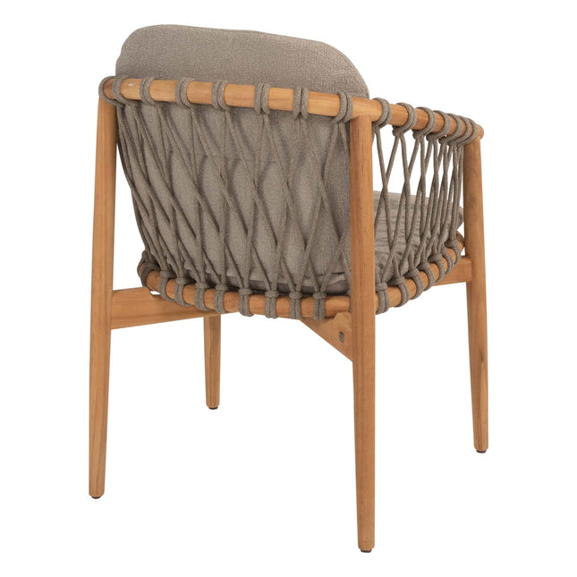4 Seasons Outdoor Nora Essstuhl + Geschmack 4SO Prado Teaktisch 130 Ø CM Teak -Basis
