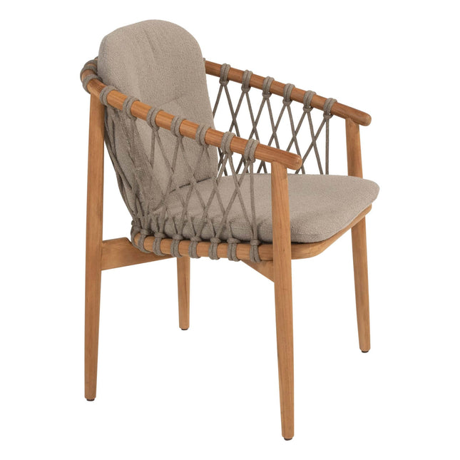 4 Seasons Outdoor Nora Essstuhl + Geschmack 4SO Corsica Tisch Kieselform Teak 240 cm