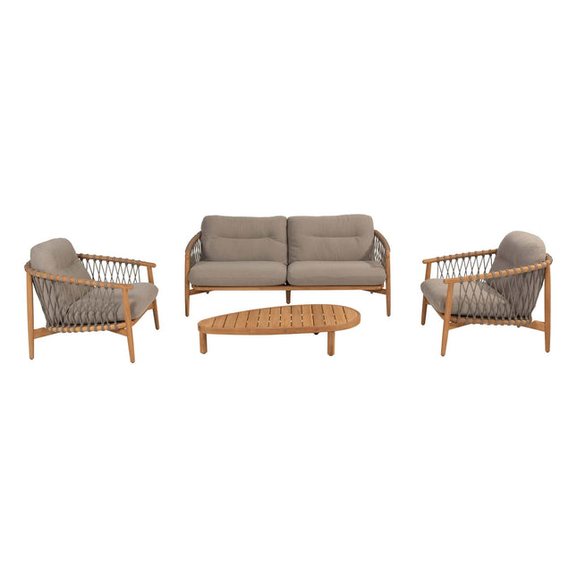 4 Seasons Outdoor Nora Lounge Set + Finn Couchtisch Kieselform 125 cm