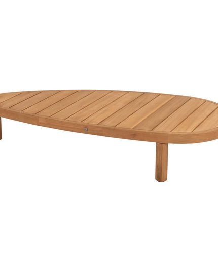 4 Seasons Outdoor Ezra chaise lounge bank + loungestoel + Finn salontafel kiezel-vorm
