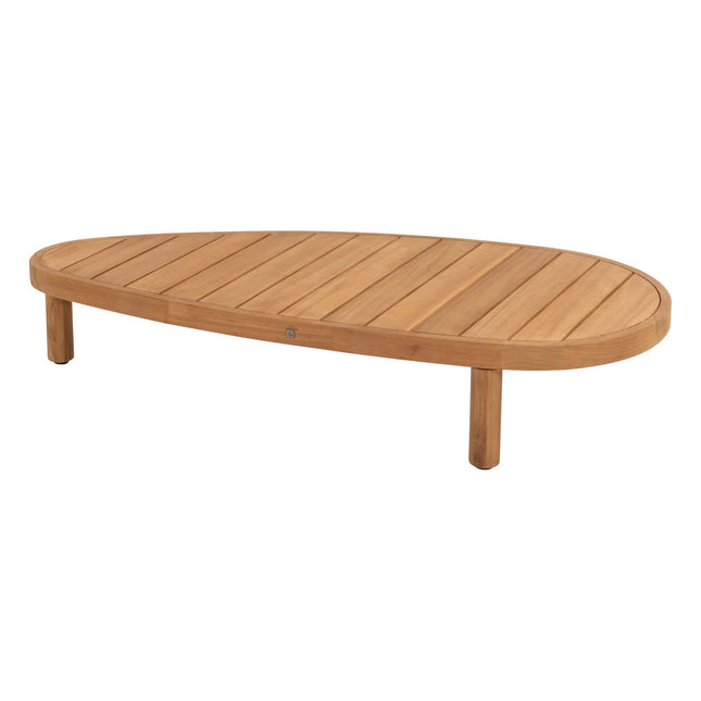 4 Seasons Outdoor Maxime chaise lounge bank + loungestoel + Finn salontafel kiezel-vorm