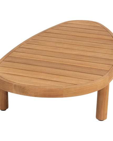 4 Seasons Outdoor Maxime chaise lounge bank + loungestoel + Finn salontafel kiezel-vorm