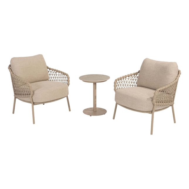 4 Seasons Outdoor Sardinia bistro loungeset + Boaz bijzettafel 45 Ø cm