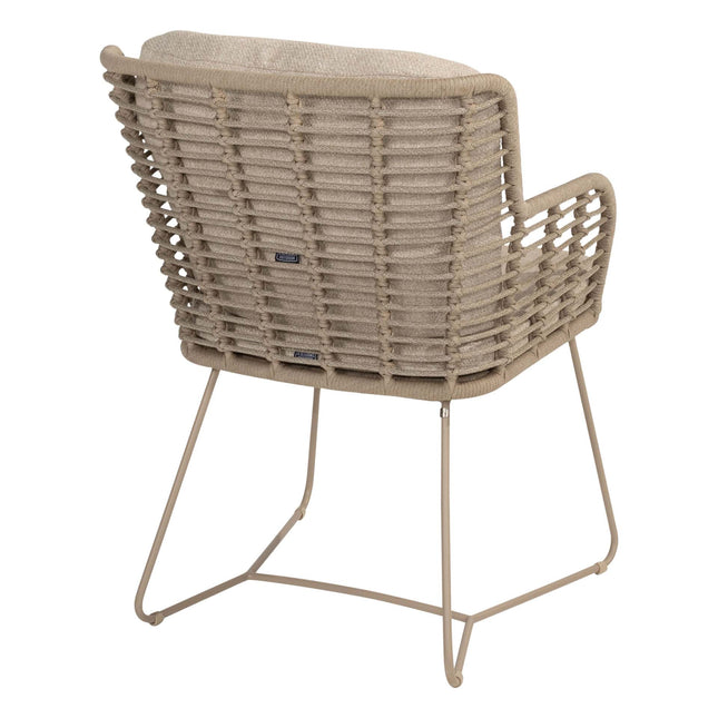 4 Seasons Outdoor Fabrice dining stoel latte + Taste 4SO Manolo tafel latte met geprint keramiek tafelblad 240 cm
