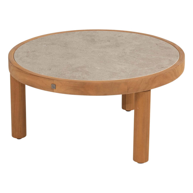4 Seasons Outdoor Marie chaise lounge bank + Finn salontafel keramiek 63 Ø cm