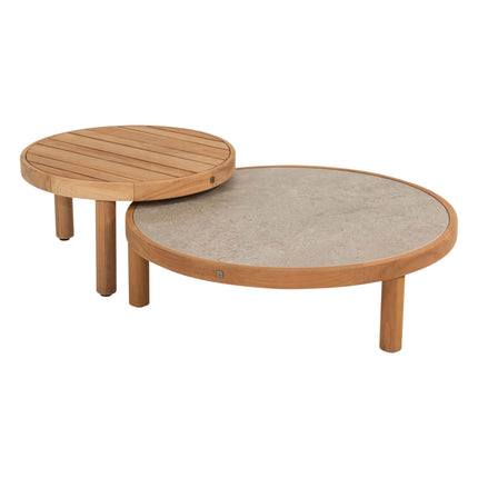 4 Seasons Outdoor Finn salontafel met keramisch tafelblad 85 cm. Ø (H 25)