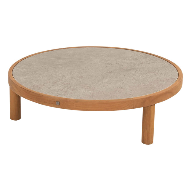 4 Seasons Outdoor Marie chaise lounge bank + center + loungestoel + Finn salontafels keramiek