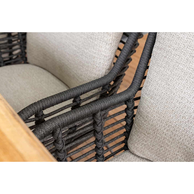 4 Seasons Outdoor Fabrice Essanthrazit + Geschmack 4SO Prado Teak Tabelle 130 Ø cm