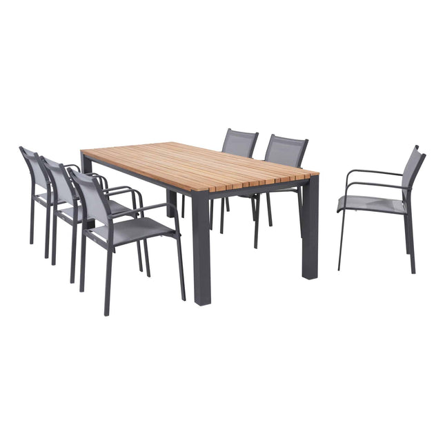 Taste 4SO Tosca dining antraciet + Ridge teak tafel 220 cm