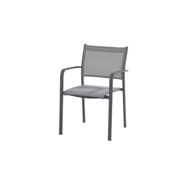 Taste 4SO Tosca dining antraciet + Prado teak tafel 130 Ø cm