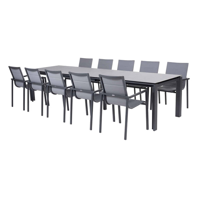 Taste 4SO Bari Stackable Essstuhl + optimale Keramik Tabelle 220-280-340 cm