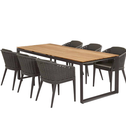 Taste 4SO Heritage tafel teak tafelblad 220 cm matt carbon