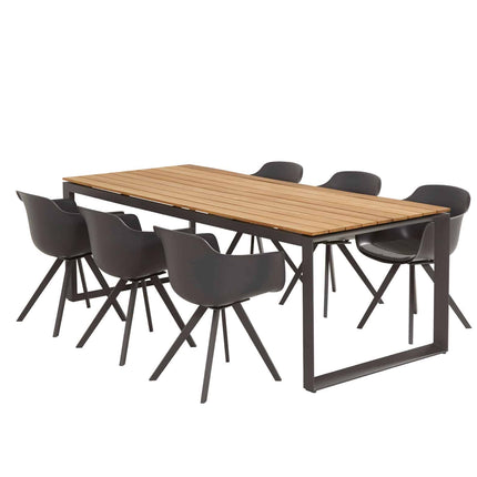 Taste 4SO Heritage tafel teak tafelblad 220 cm matt carbon