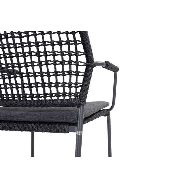Taste 4SO Barista Dining Anthrazit + Manolo -Tisch -Anthrazit mit bedrucktem Keramik -Tisch -Top 240 cm