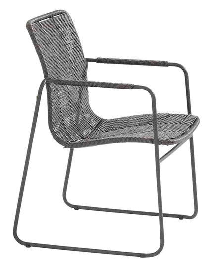 Taste 4SO Palma Dining Anthrazit + Botschafter Teaktabelle 130 Ø CM