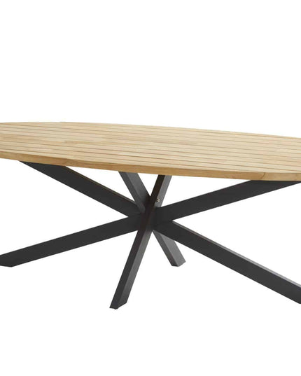 4 Seasons Outdoor Fabrice Dining Anthrazit + Geschmack 4SO Prado Teaktisch Ellips 240 cm