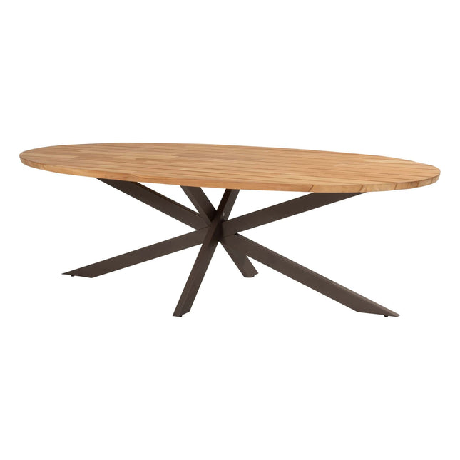 4 Seasons Outdoor Moretti High Back Speisestuhl + Geschmack 4SO Prado Teaktisch Oval 240 cm Terre Ondem