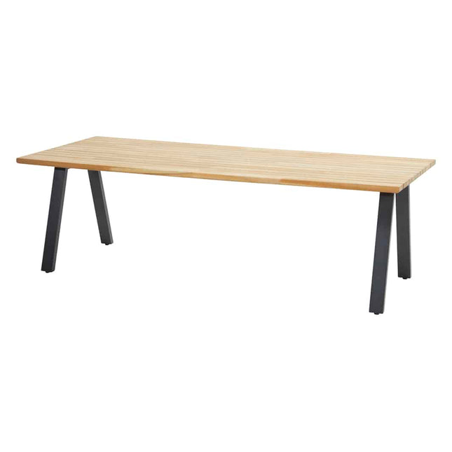 4 Seasons Outdoor Veneto dining antraciet + Taste 4SO Ambassador teak tafel 240 x 100 cm