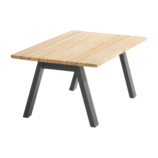Taste 4SO Ambassador hoge salontafel antraciet, teak tafelblad 120 x 70 x 55 cm.